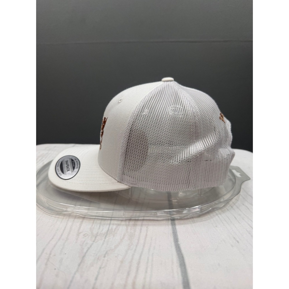 Vargas Trucker Hat Mens White Embroidered Snapback Mesh Cap OSFA - Picture 3 of 7